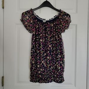 JMB SIGNATURE Petites size L cap sleeve peasant top